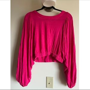 FREE PEOPLE hot pink flowy pullover
